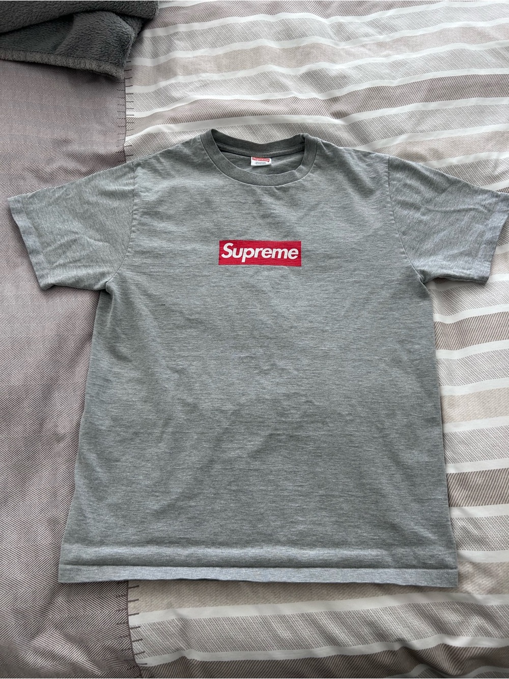 Supreme Gray T-Shirt with Red Box Logo